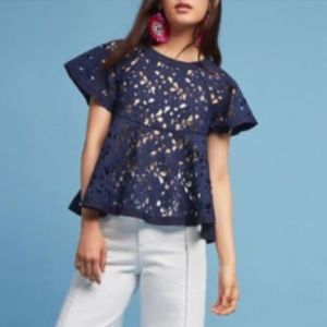 Anthropologie • Eri + Ali Lace Peplum Top